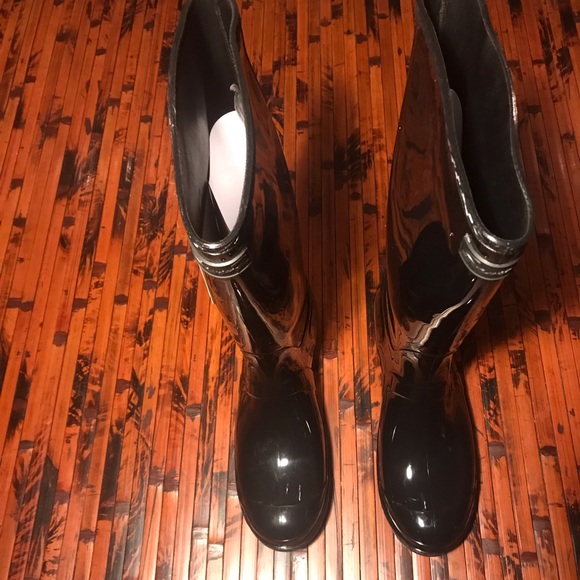 Seven7 Black Rain Boots Size 11 - Picture 3 of 8